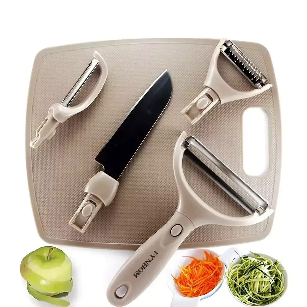 5-piece-peeler-tool-set-manual-kitchen-peeling-tools-brown-plastic-model-9729