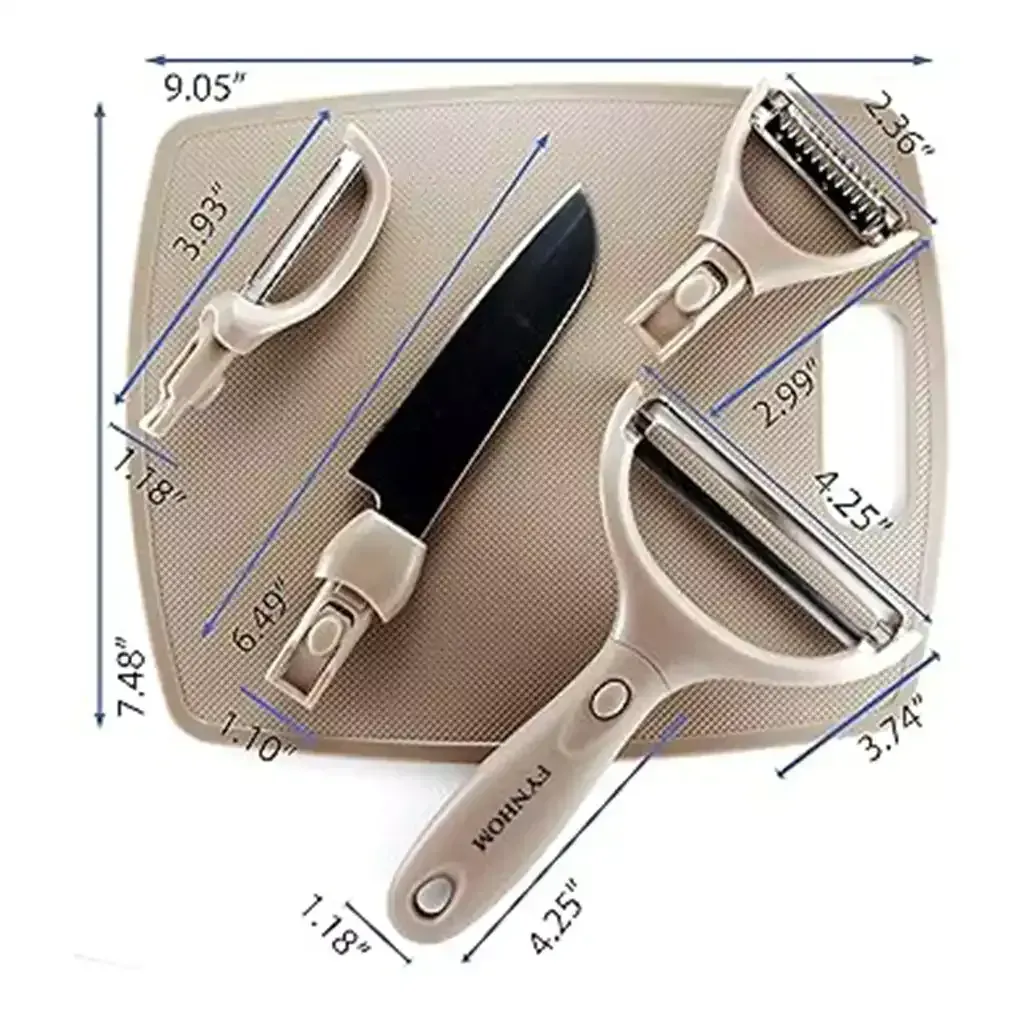 5-piece-peeler-tool-set-manual-kitchen-peeling-tools-brown-plastic-model-9729