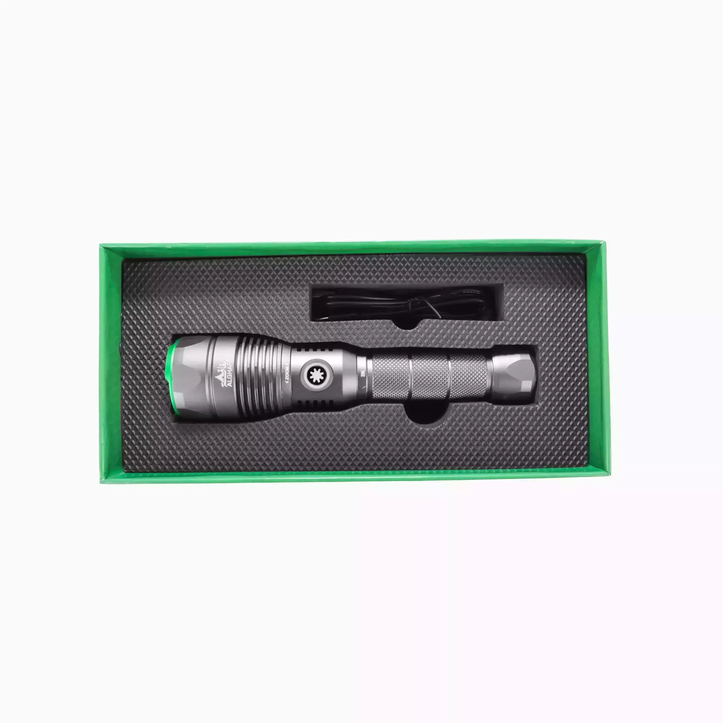 alghafa-sniper-scout-flashlight-3000-lumens-rechargeable-tactical-led-torch-with-zoom-power-bank-ip67-waterproof-camping-flashlight