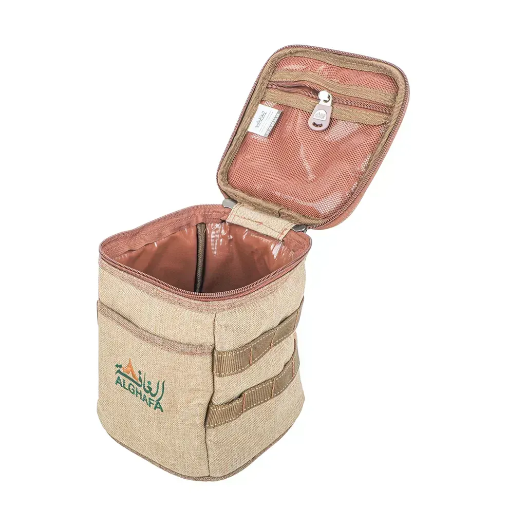 alghafa-portable-gas-cylinder-storage-bag-holds-4-220g-butane-cartridges-wood-texture-fabric-insulated-pvc-lining-compact-camping-gas-carry-case