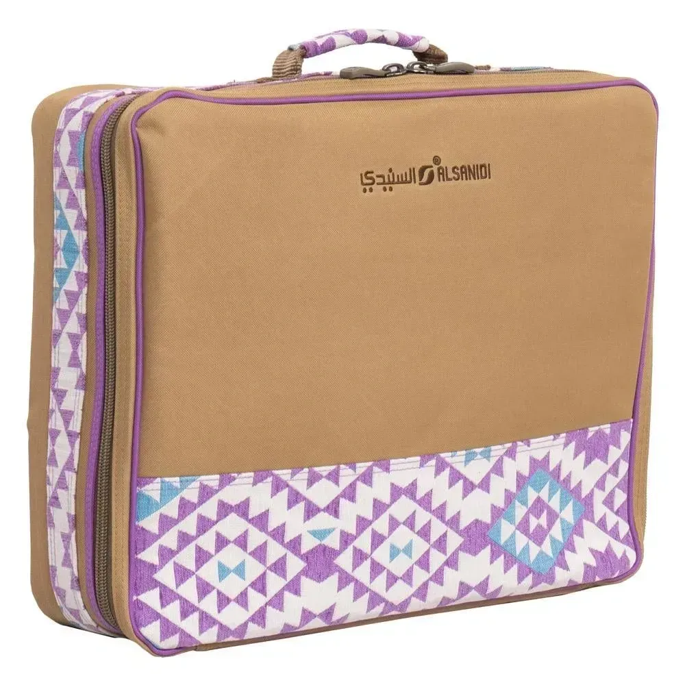 alsanidi-samman-heritage-tea-coffee-bag-31l-thermal-storage-organizer-water-resistant-camping-hospitality-bag-lavender-pattern