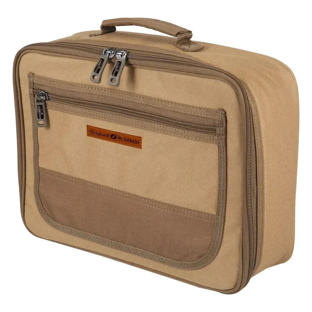 alsanidi-tea-storage-bag-8l-waterproof-thermal-travel-bag-with-multiple-pockets-portable-camping-tea-organizer-coffee-color