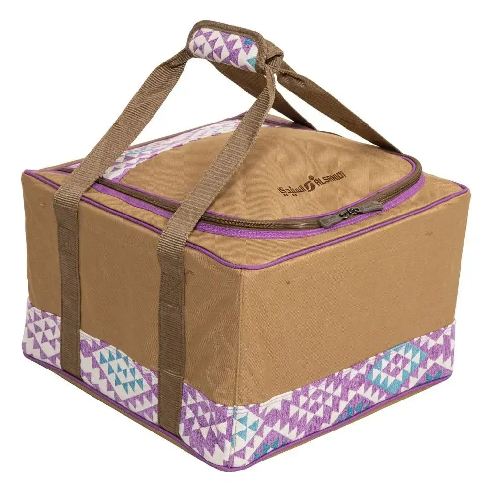 alsanidi-on-the-path-of-arabs-heritage-tea-coffee-bag-77l-large-thermal-storage-organizer-water-resistant-camping-hospitality-bag-lavender-pattern