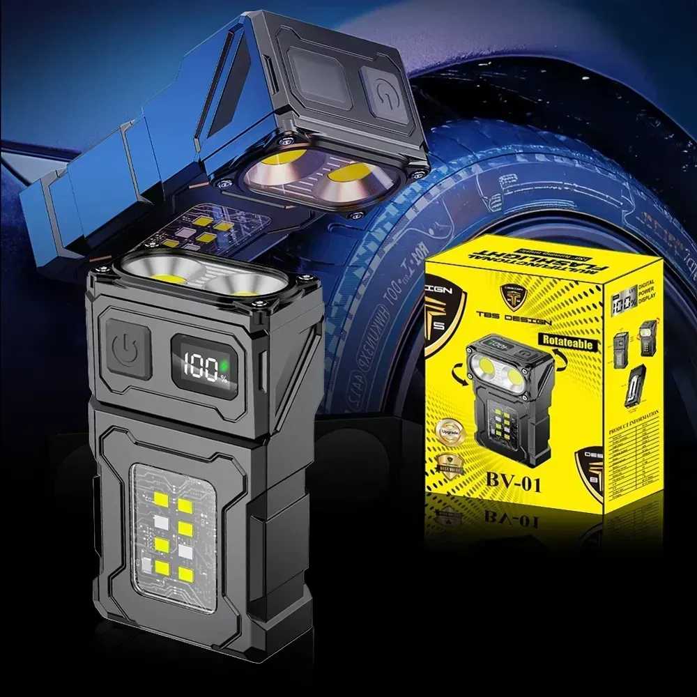 tbs-design-bv-01-rechargeable-mini-led-work-light-200-lumens-cob-flashlight-with-digital-battery-display-type-c-charging