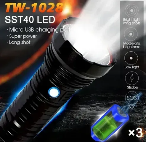 360light-tw-1028-led-flashlight-portable-high-power-rechargeable-outdoor-torch-for-camping-emergency-everyday-use