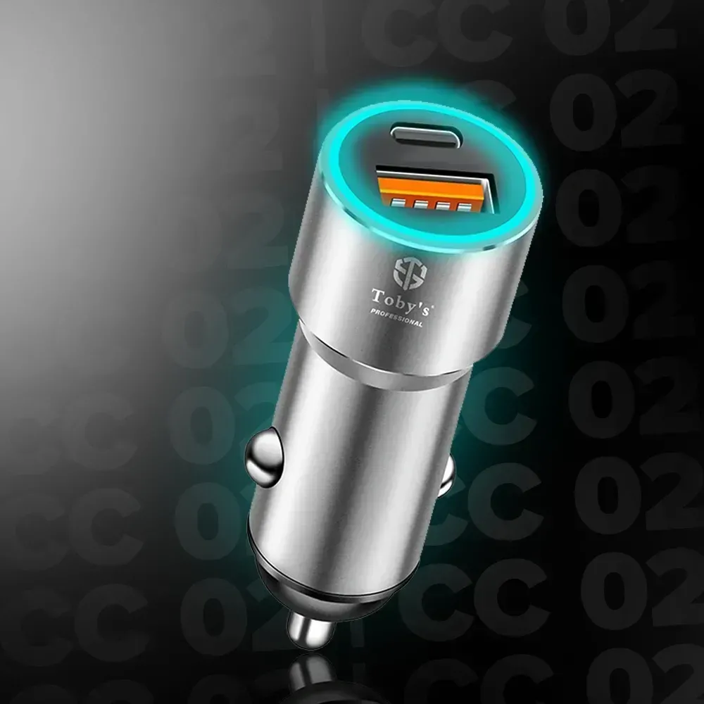 tobys-cc-02-30w-dual-port-fast-car-charger-usb-c-pd-usb-a-qc-fast-charging-adapter-universal-12v-24v-vehicle-charger