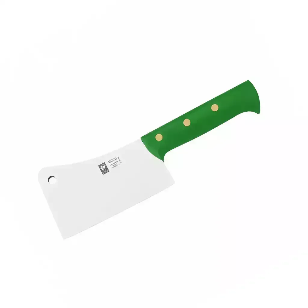icel-portuguese-meat-cleaver-20cm-heavy-duty-butcher-knife-with-green-plastic-handle-professional-kitchen-bbq-chopper-alghafa
