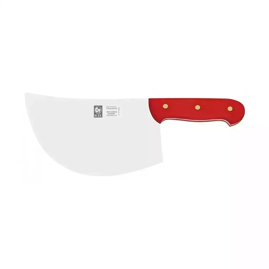 icel-portuguese-meat-cleaver-24cm-heavy-duty-butcher-knife-with-red-plastic-handle-professional-kitchen-bbq-chopper-alghafa