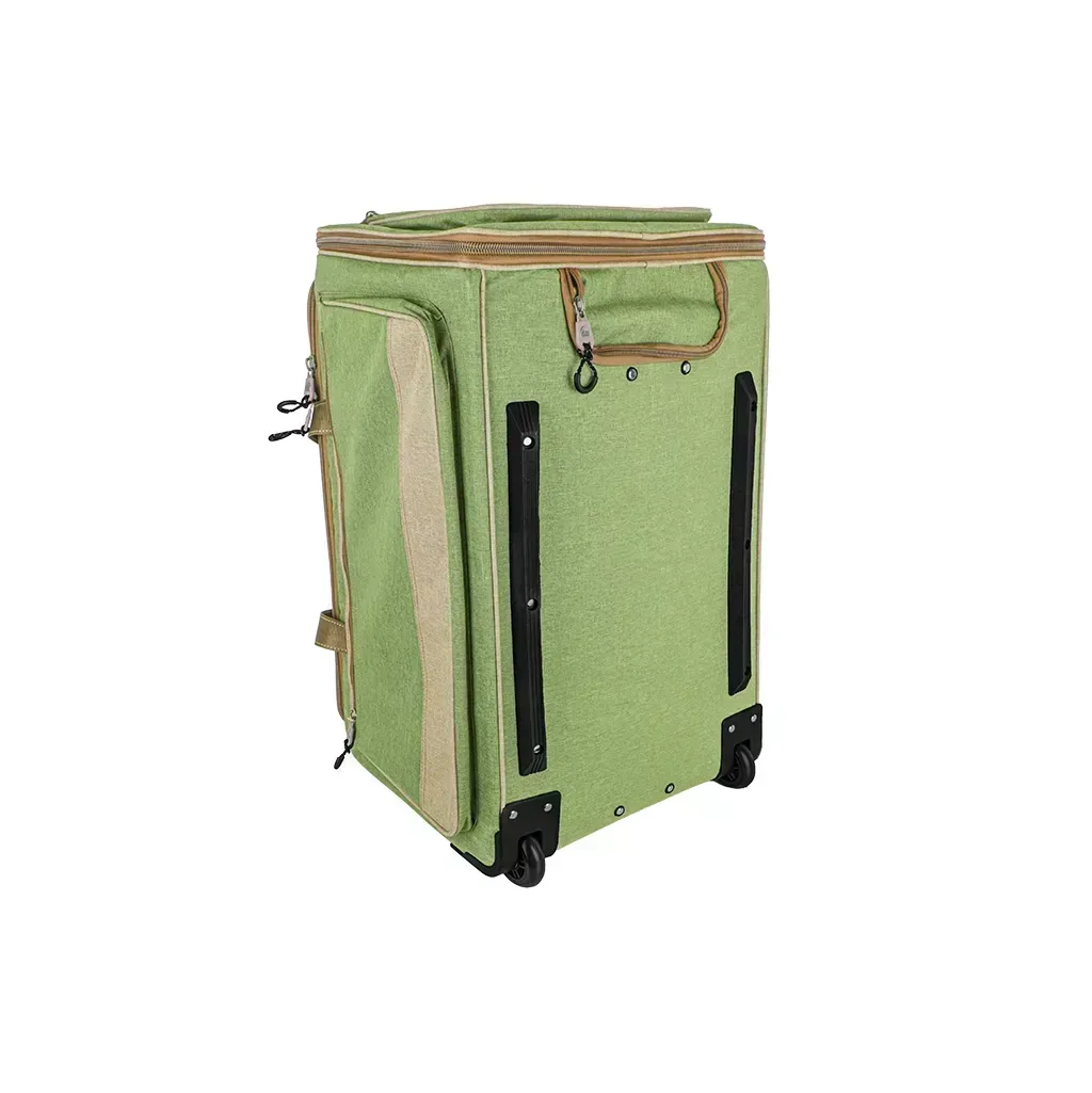 alghafa-small-travel-storage-bag-with-wheels-portable-camping-outdoor-organizer-bag-waterproof-pvc-inner-lining-green-small-size