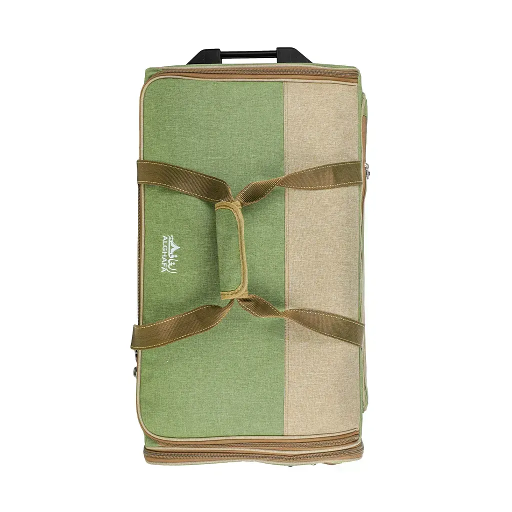 alghafa-small-travel-storage-bag-with-wheels-portable-camping-outdoor-organizer-bag-waterproof-pvc-inner-lining-green-small-size