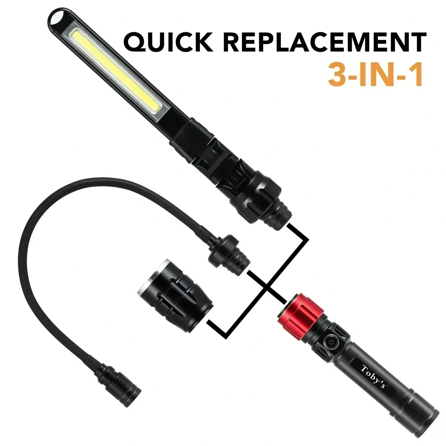 tobys-cpl-t09-3-in-1-rechargeable-led-work-light-kit-flashlight-flexible-gooseneck-light-foldable-cob-bar-light-with-magnetic-base-and-usb-c-charging