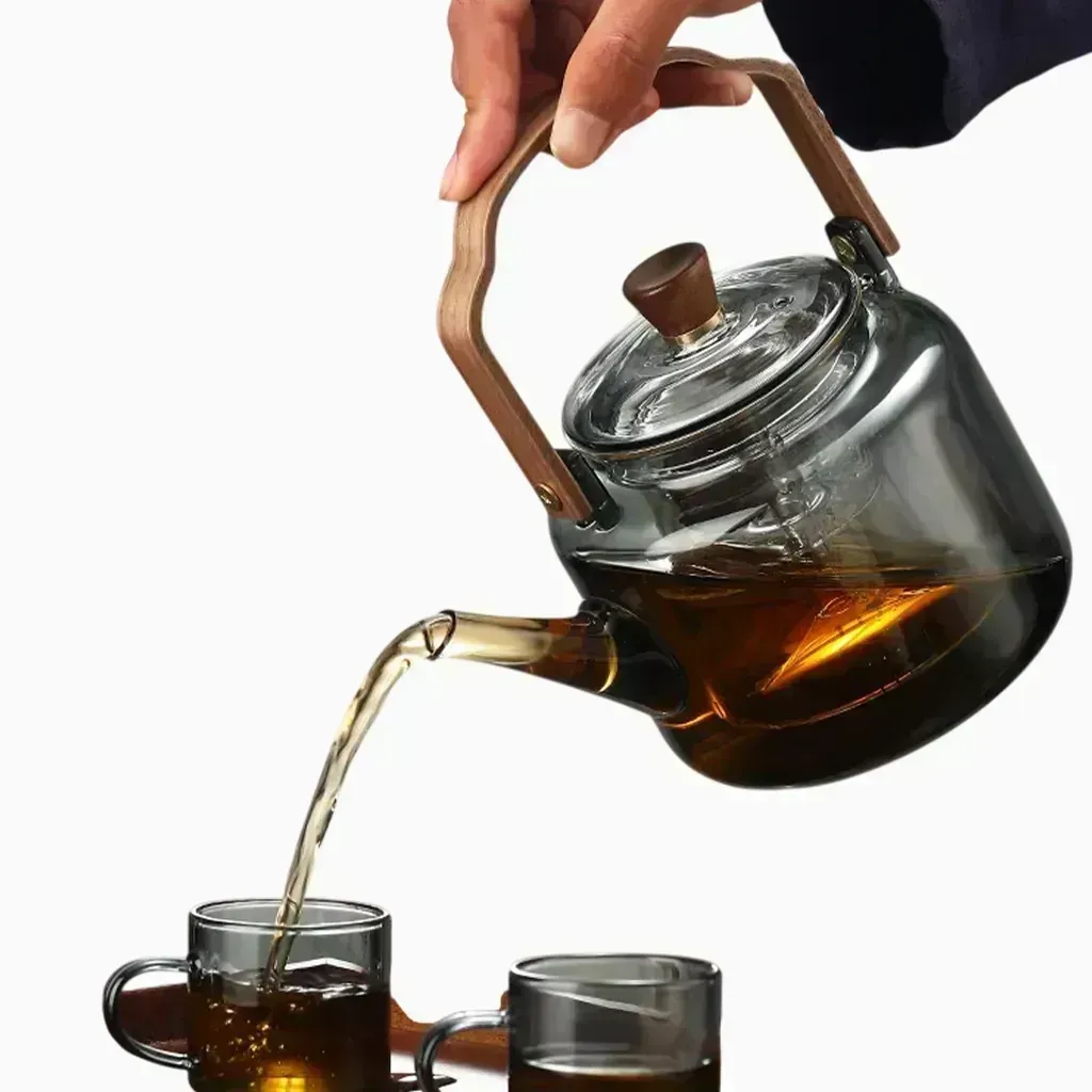glass-teapot-10l-with-wooden-lid-and-handle-heat-resistant-tea-kettle-modern-ribbed-glass-teapot-alghafa