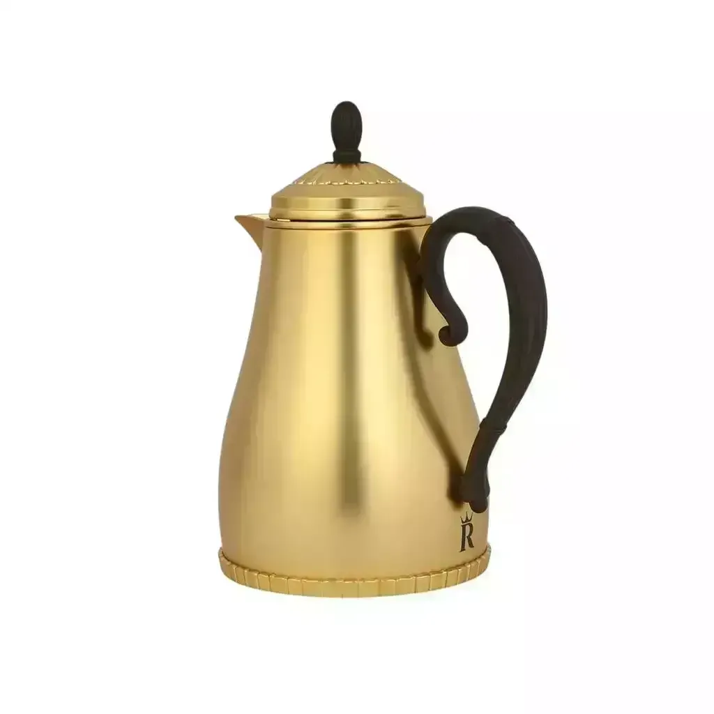 al-saif-arabic-coffee-dallah-r-02-032l-matte-gold-finish-with-dark-wooden-handle-premium-arabic-coffee-pot