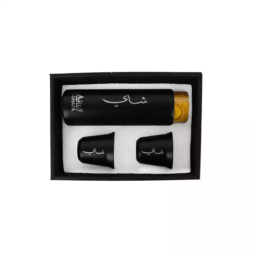 alghafa-insulated-tea-flask-with-2-cups-500ml-hot-beverage-travel-set-black-alghafa