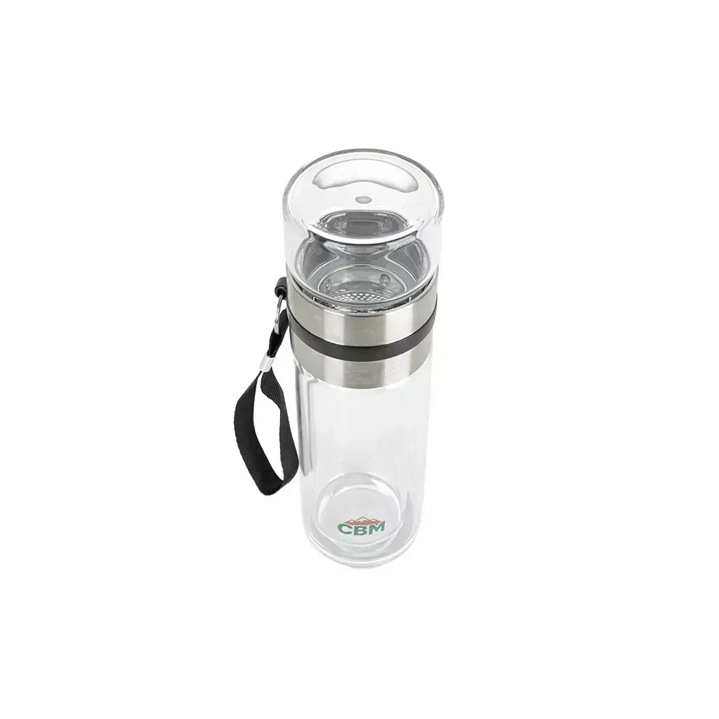 cbm-glass-tea-infuser-bottle-450ml-double-wall-borosilicate-glass-tea-cup-with-stainless-steel-filter-carrying-strap-portable-tea-maker-bottle