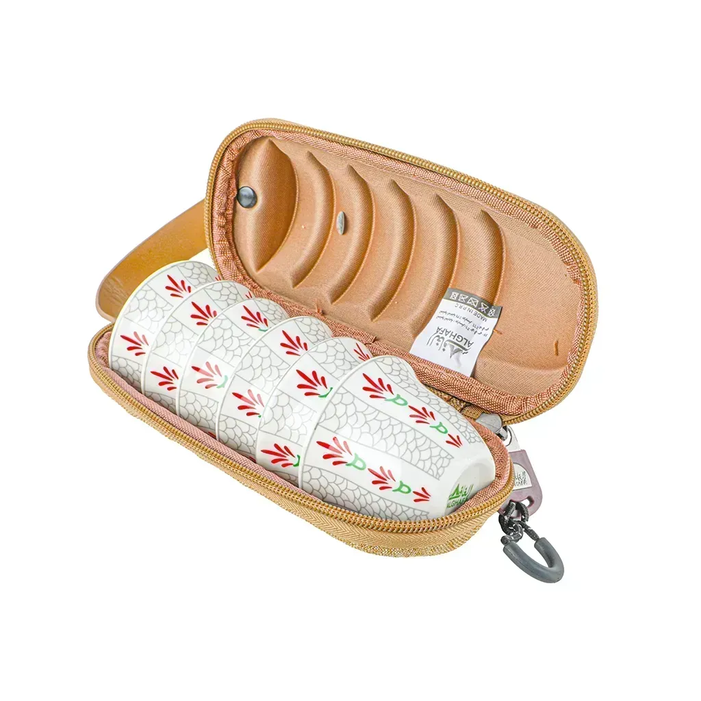arabic-coffee-cups-set-with-carry-bag-6-cups-80ml-white-floral-pattern-wood-edition