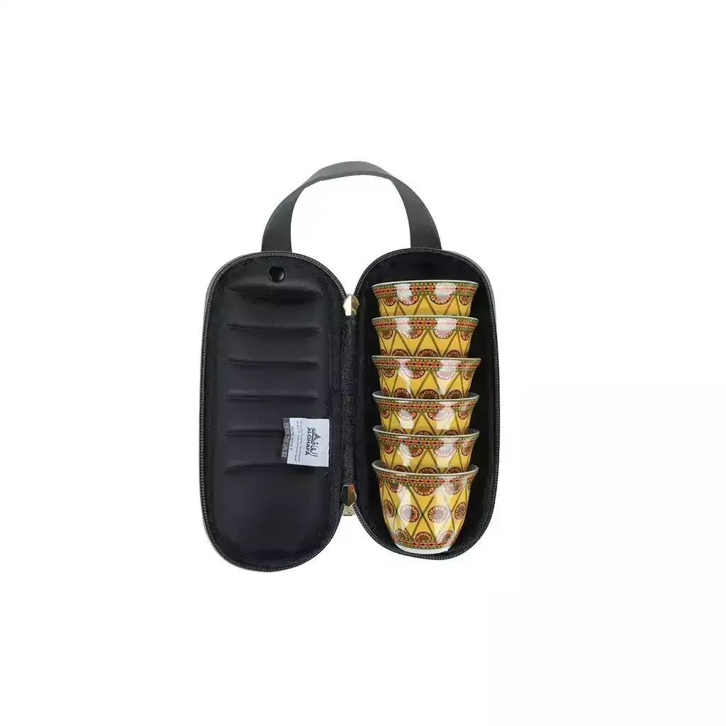 arabic-coffee-cups-set-with-carry-bag-6-cups-80ml-najdi-yellow-pattern-grey-edition