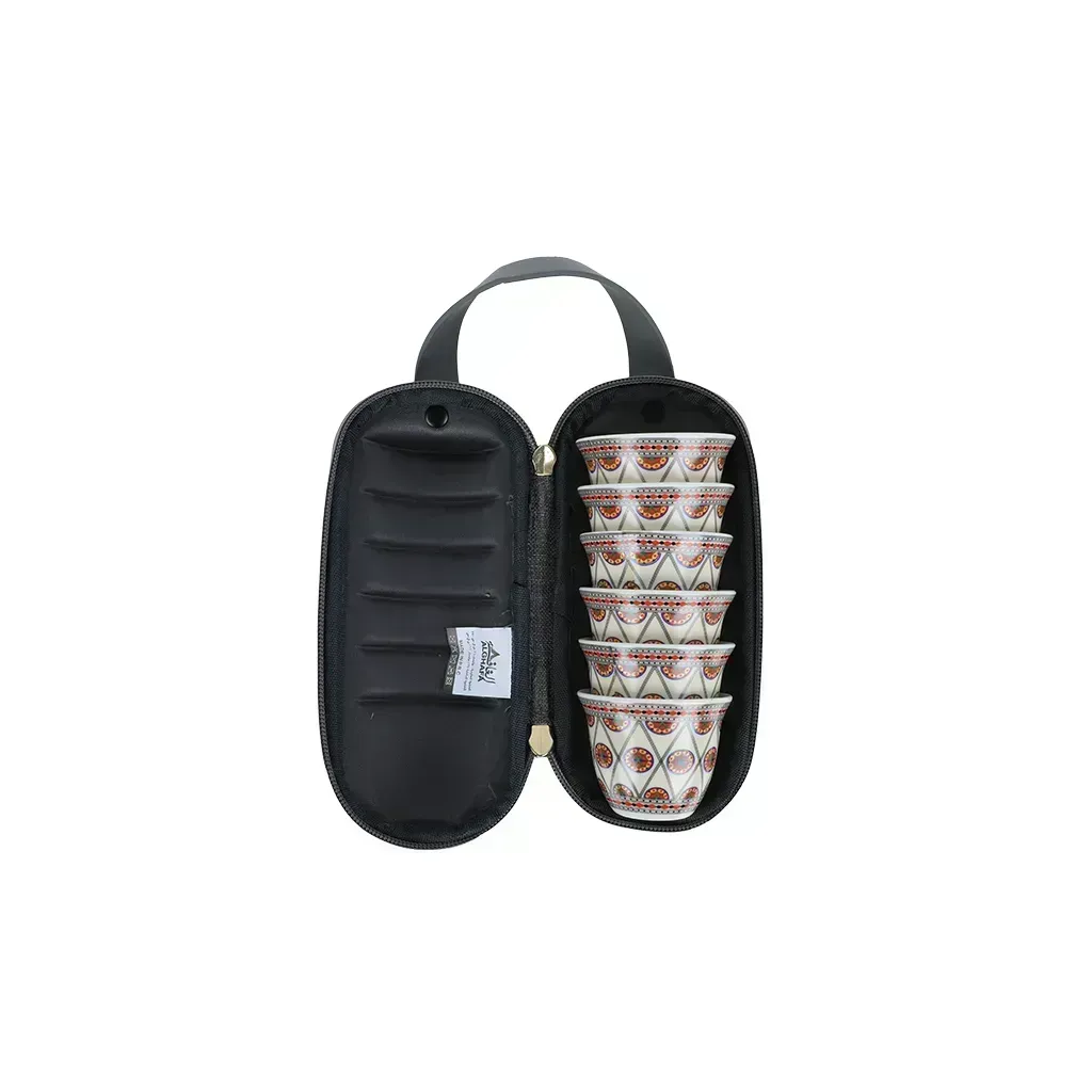 arabic-coffee-cups-set-with-carry-bag-6-cups-80ml-najdi-pattern-grey-edition