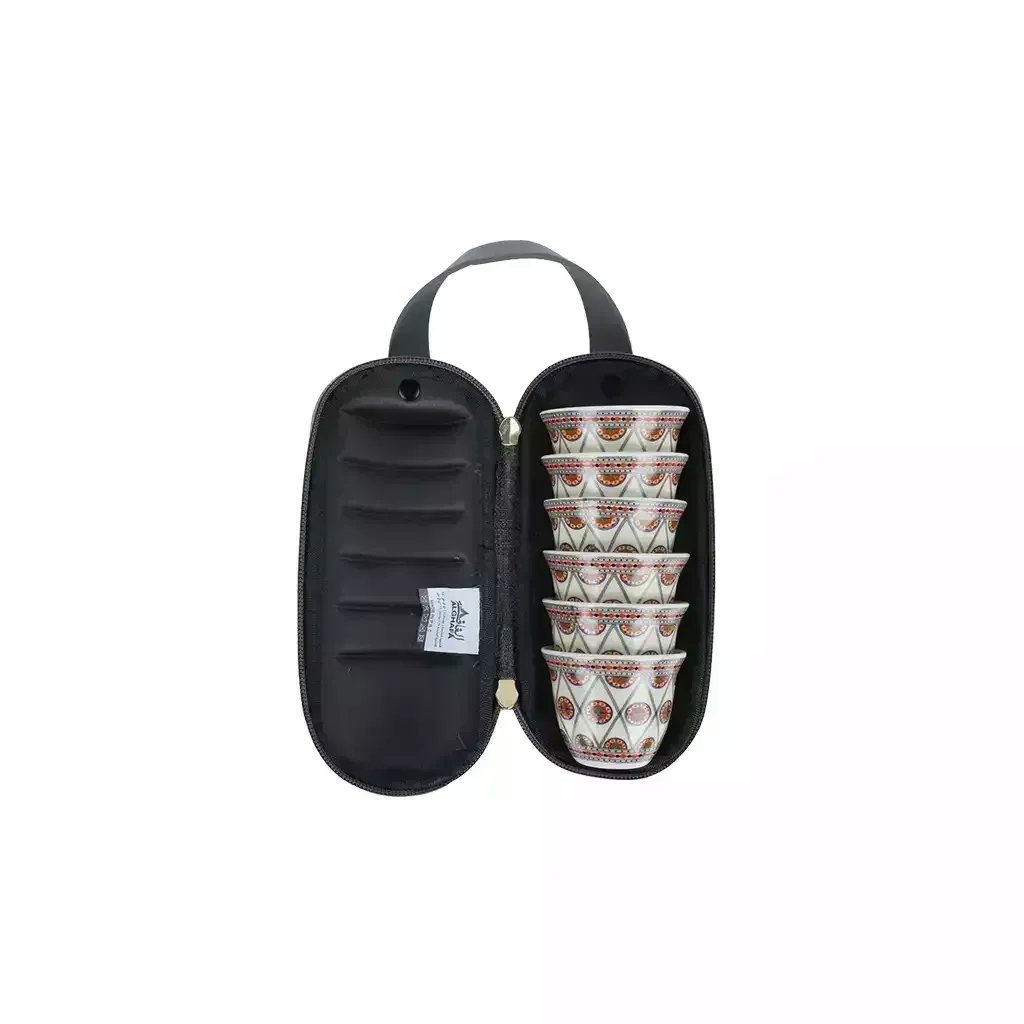 arabic-coffee-cups-set-with-carry-bag-6-cups-80ml-najdi-pattern-grey-edition