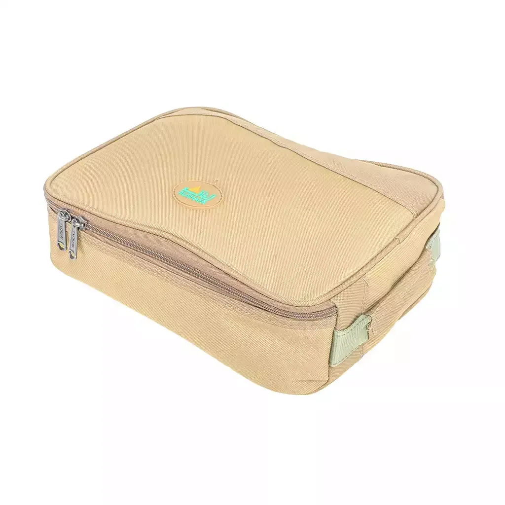 al-manama-dallah-tea-coffee-bag-khaki-large-portable-camping-organizer-with-pvc-inner-lining-outdoor-beverage-storage-bag-alghafa