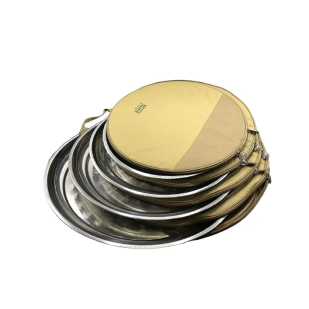 alghafa-stainless-steel-serving-plates-set-with-carry-bag-6060-cm-portable-camping-food-serving-trays-with-storage-case-heavy-duty-outdoor-dining-set-alghafa