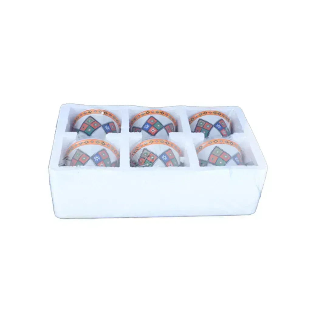 ALGHAFA Arabic Coffee Cups Set – Asiri Pattern Design – 180ml Ceramic Coffee Cups (6 Pieces Set)