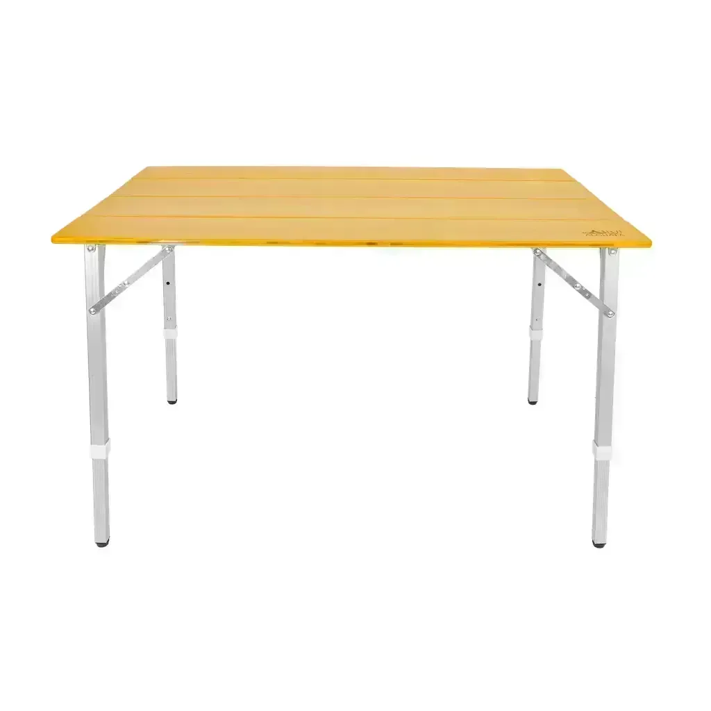 Foldable Bamboo Camping Table – 100*60*65 cm -Adjustable Height Outdoor Table – Portable Premium Picnic Table – ALGHAFA