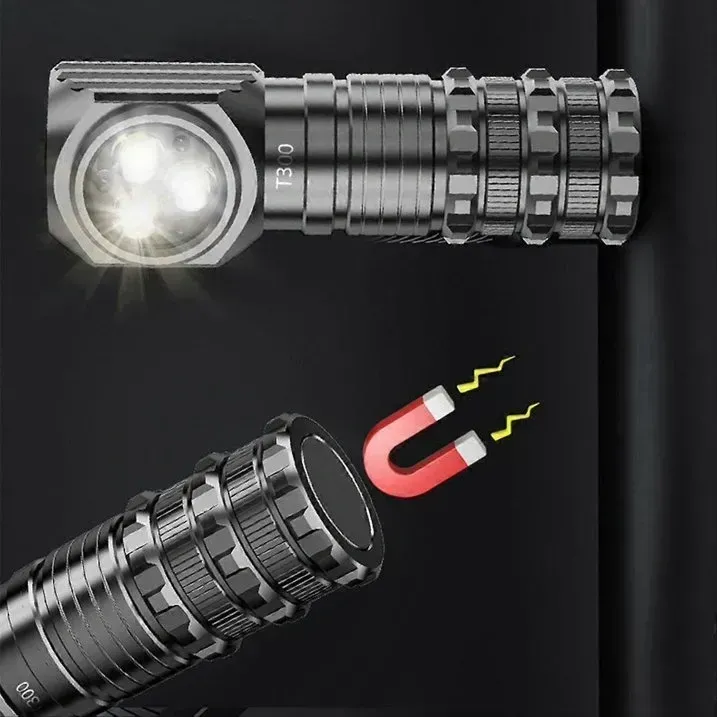 مصباح رأس XINSITE TD-T300 LED قابل للشحن – إضاءة 1300 لومن مقاومة للماء مع قاعدة مغناطيسية – للتخييم والصيد والطوارئ