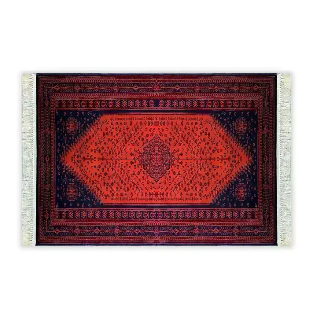 Sajjadati Ardabil Heritage Carpet Mat 100×200cm – Traditional Saudi Najdi & Sadu Design Floor Mat – ALGHAFA