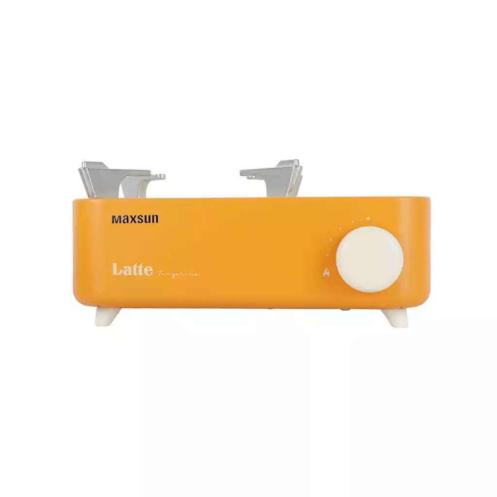 MAXSUN Latte orange portable camping gas stove with electronic ignition and adjustable flame control