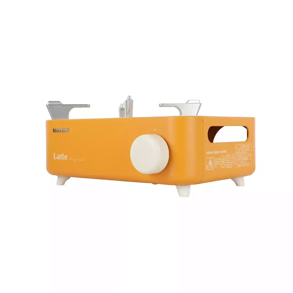 MAXSUN Latte orange portable camping gas stove with electronic ignition and adjustable flame control