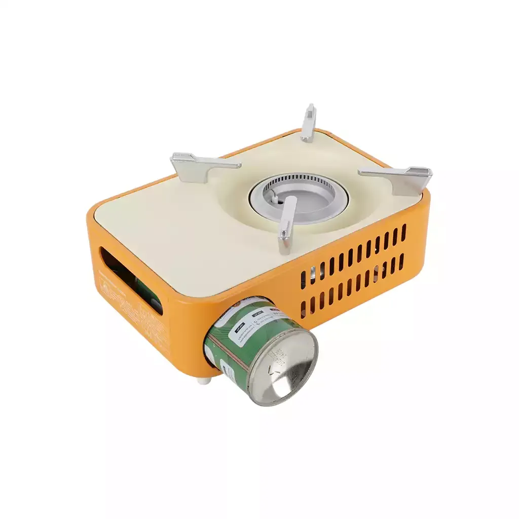 MAXSUN Latte orange portable camping gas stove with electronic ignition and adjustable flame control
