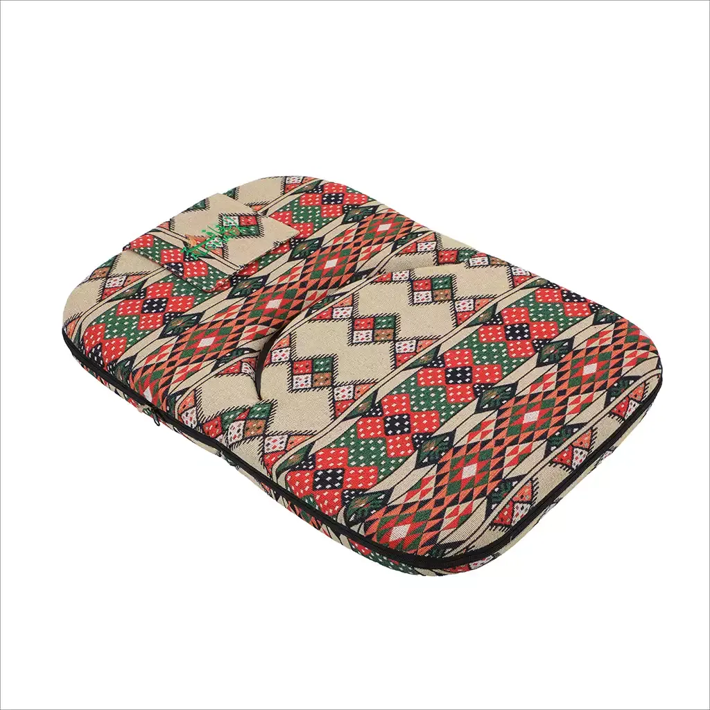 Al Ghafa beige heritage-pattern foldable floor chair with adjustable backrest