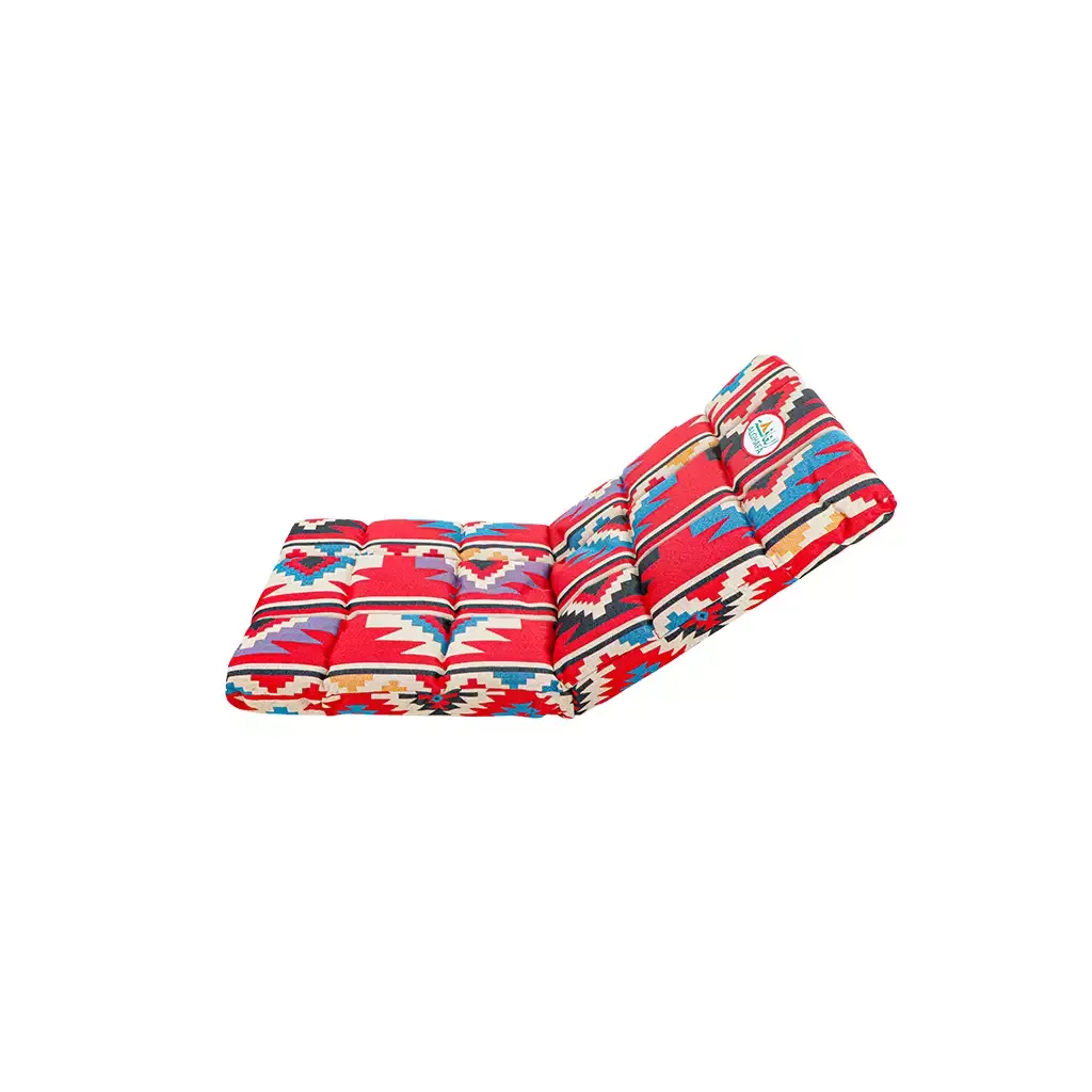 Al Ghafa Al Azm red padded ground chair with heritage pattern and adjustable backrest