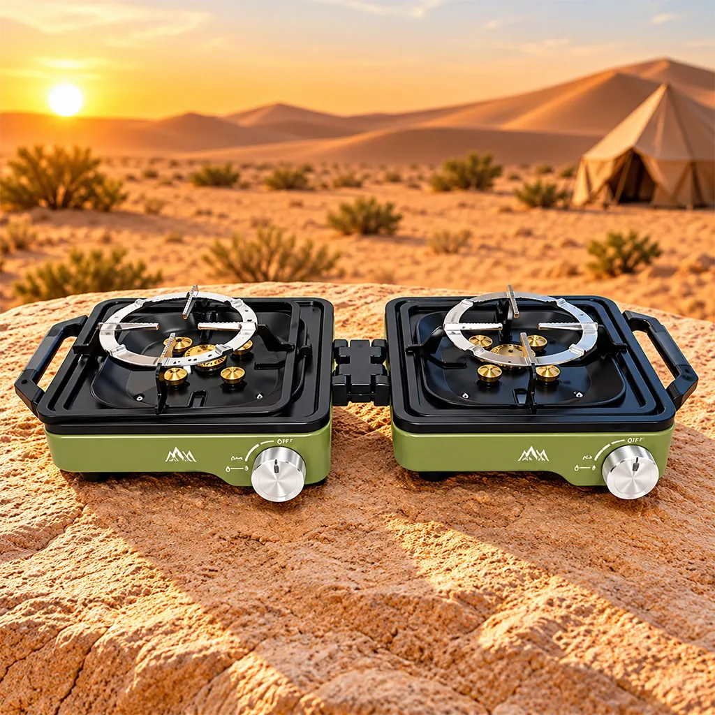 Al Ghafa Rahhal 5-burner double-ring camping gas stove GST19 with built-in igniter