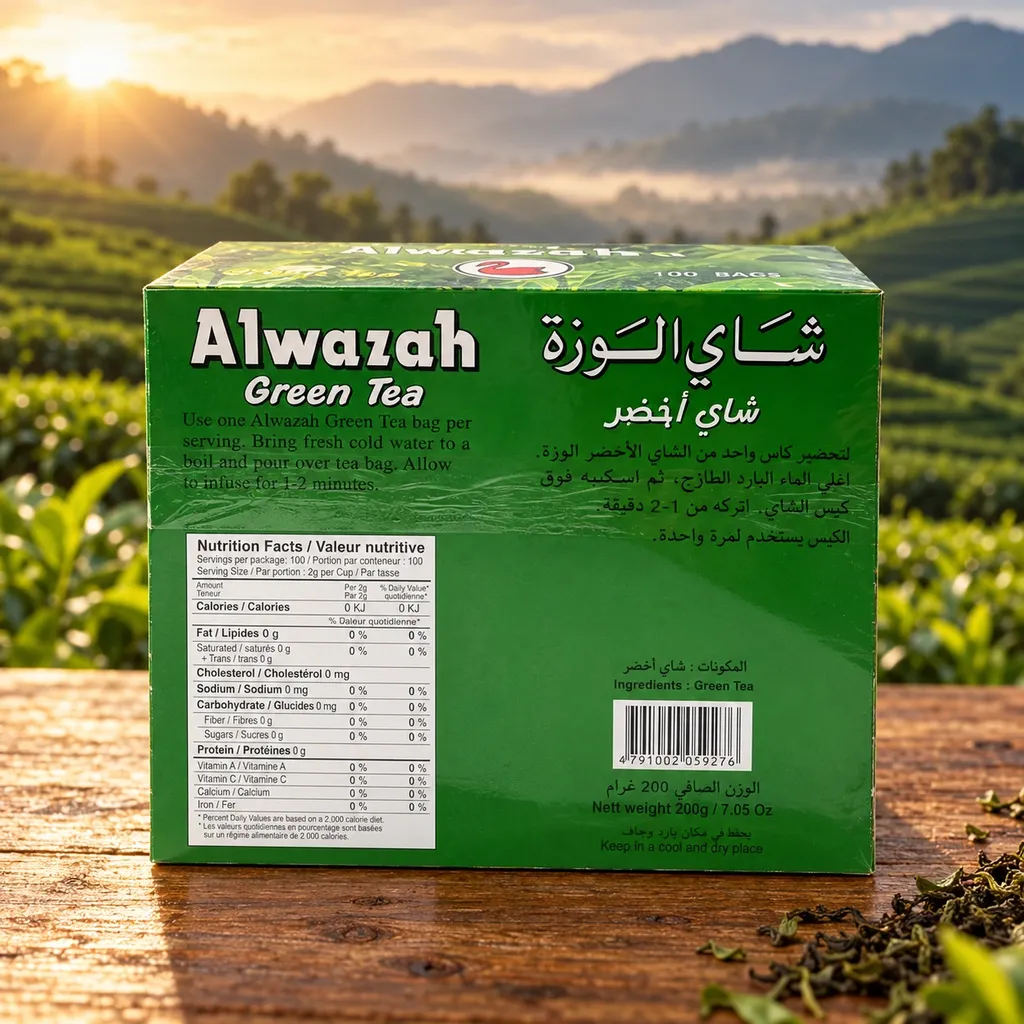 شاي الوزة أخضر 100 كيس علبة كرتون