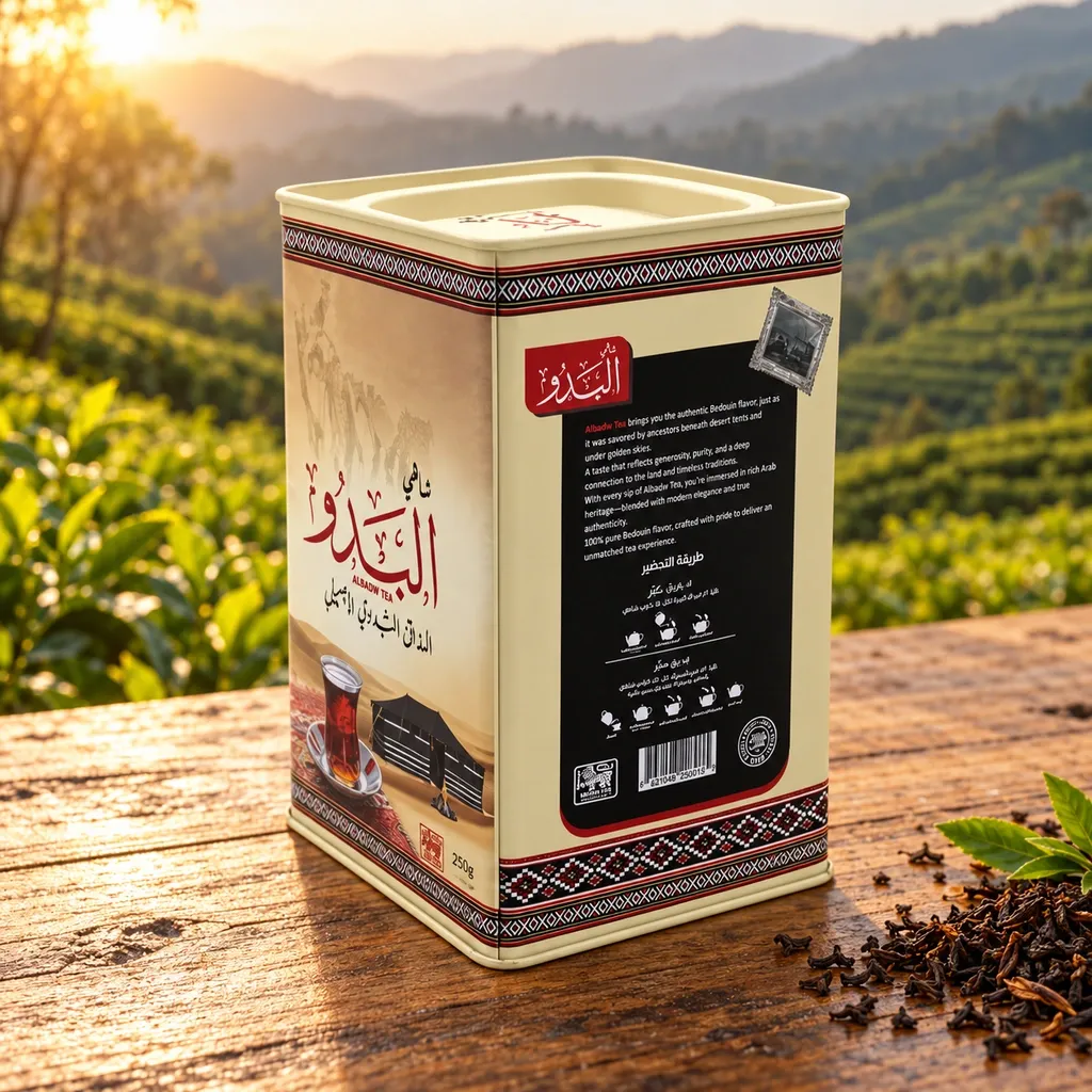 علبة شاي البدو الأصيل السيلاني الأسود 250 جرام