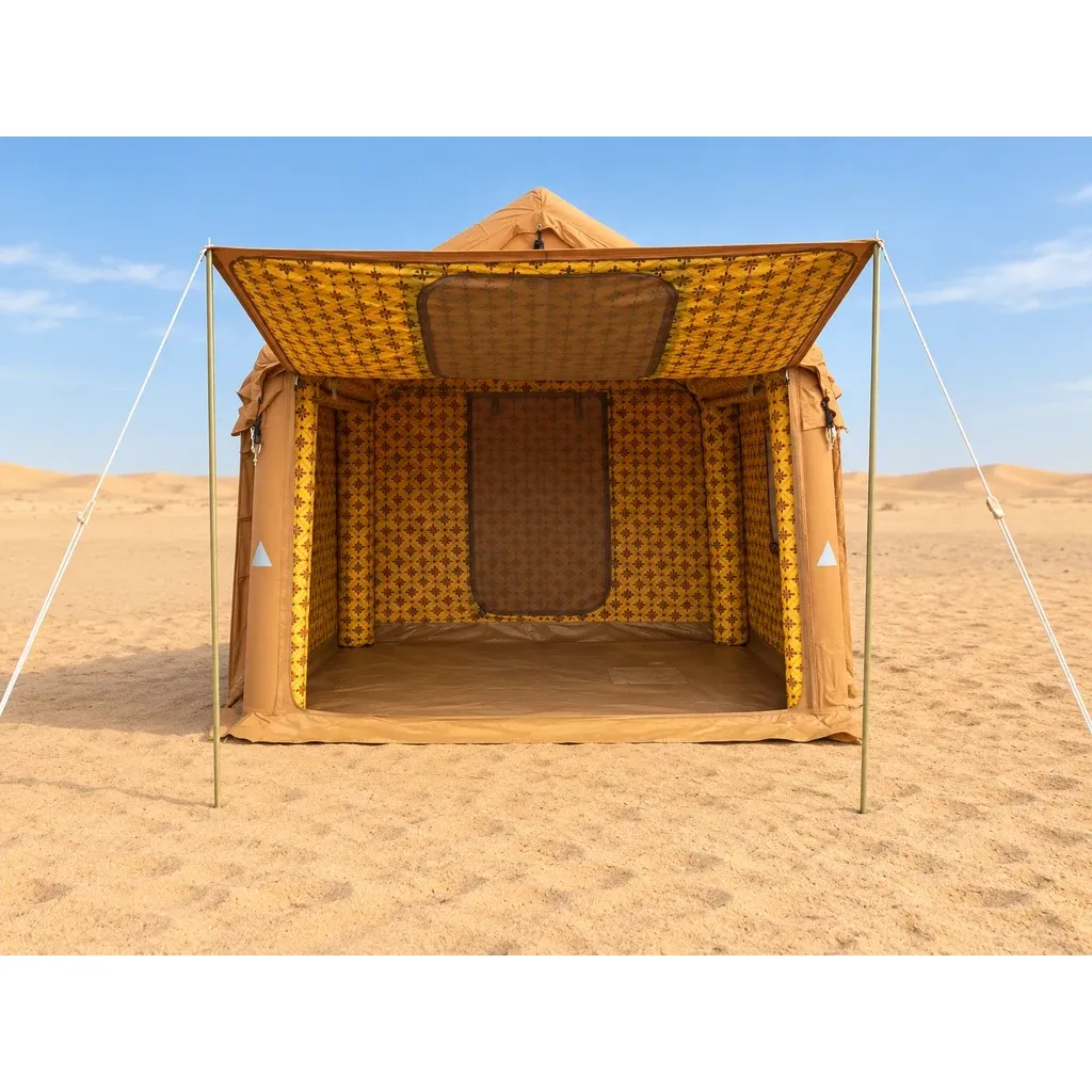 Alghafa Air Tent 3.0 x 3.0 m inflatable family tent with front awning in the desert