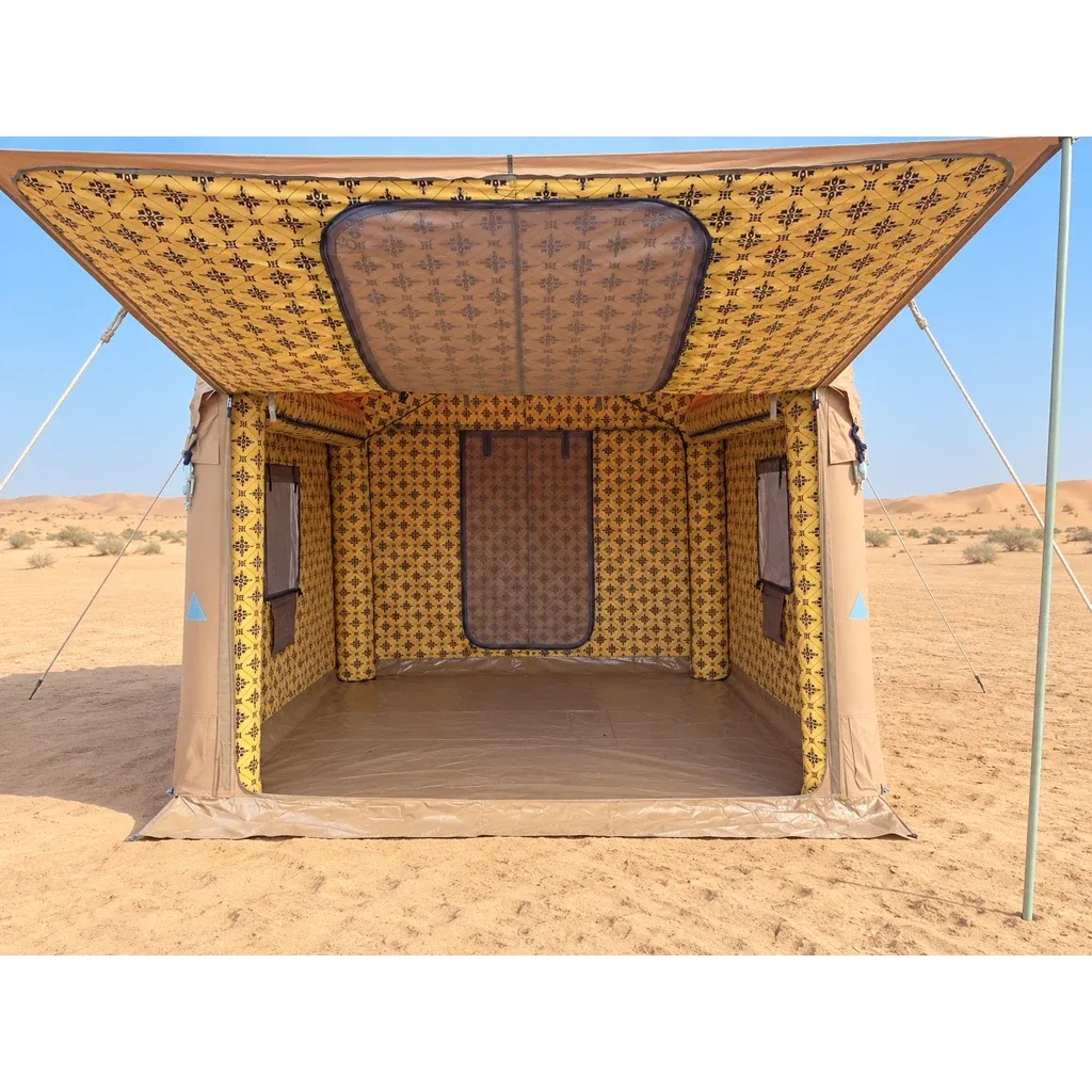Alghafa Air Tent 3.0 x 3.0 m inflatable family tent with front awning in the desert