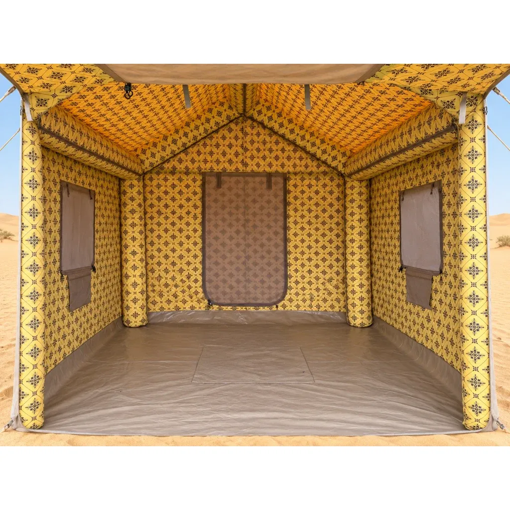 Alghafa Air Tent 3.0 x 3.0 m inflatable family tent with front awning in the desert