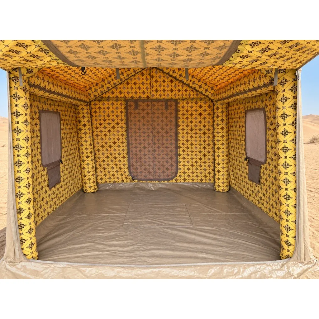 Alghafa Air Tent 3.0 x 3.0 m inflatable family tent with front awning in the desert