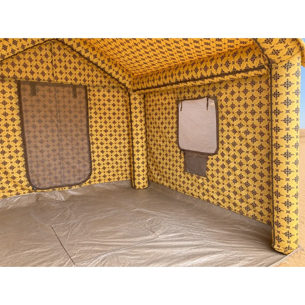 Alghafa Air Tent 3.0 x 3.0 m inflatable family tent with front awning in the desert