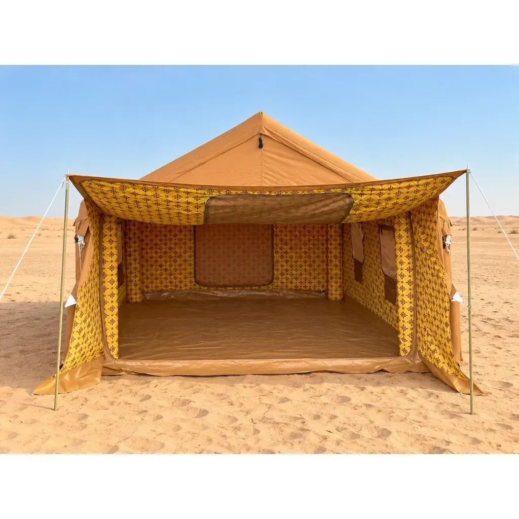 Alghafa Air Tent 3.0 x 3.0 m inflatable family tent with front awning in the desert