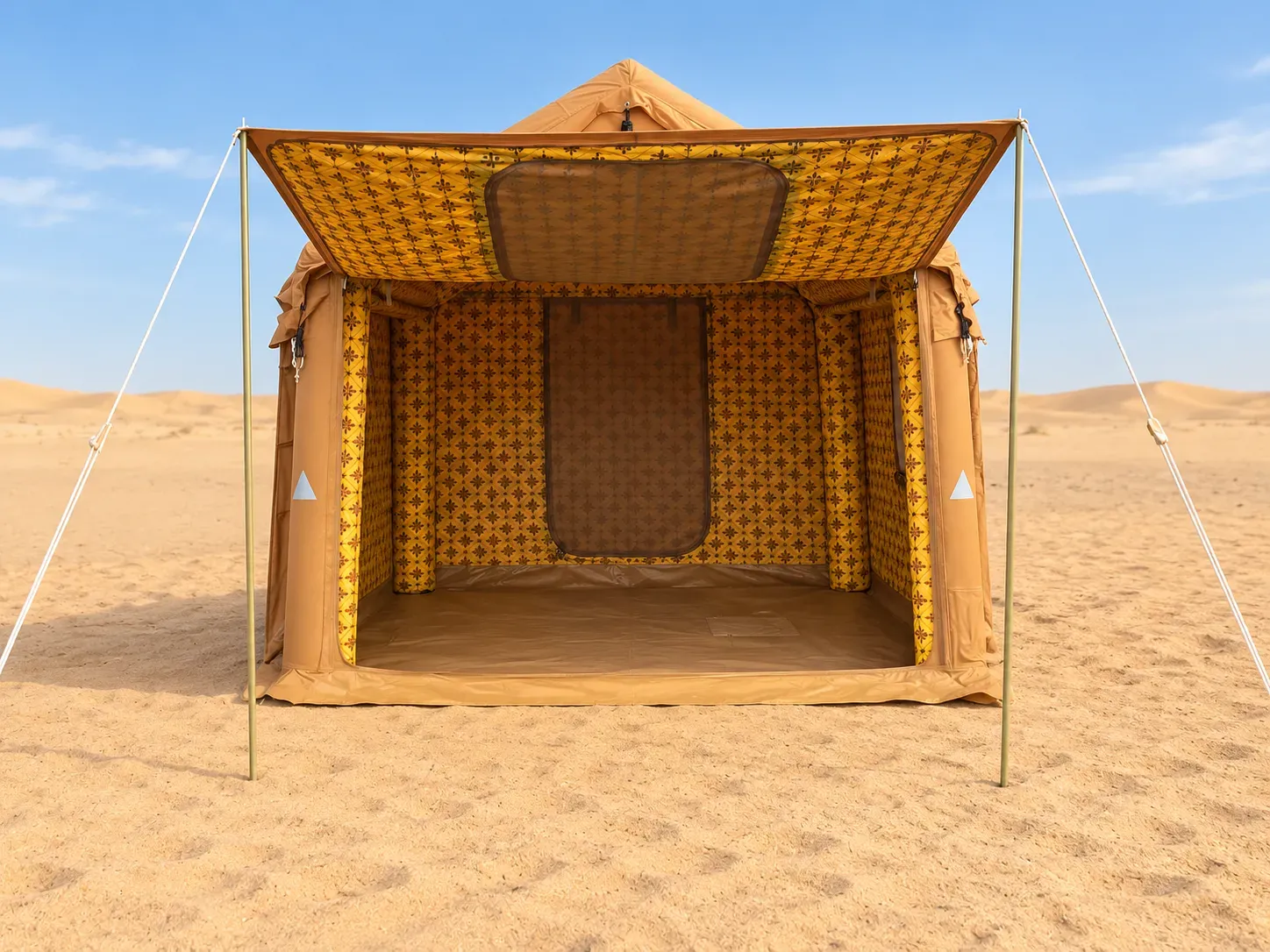Alghafa Air Tent 3.0 x 3.0 m inflatable family tent with front awning in the desert