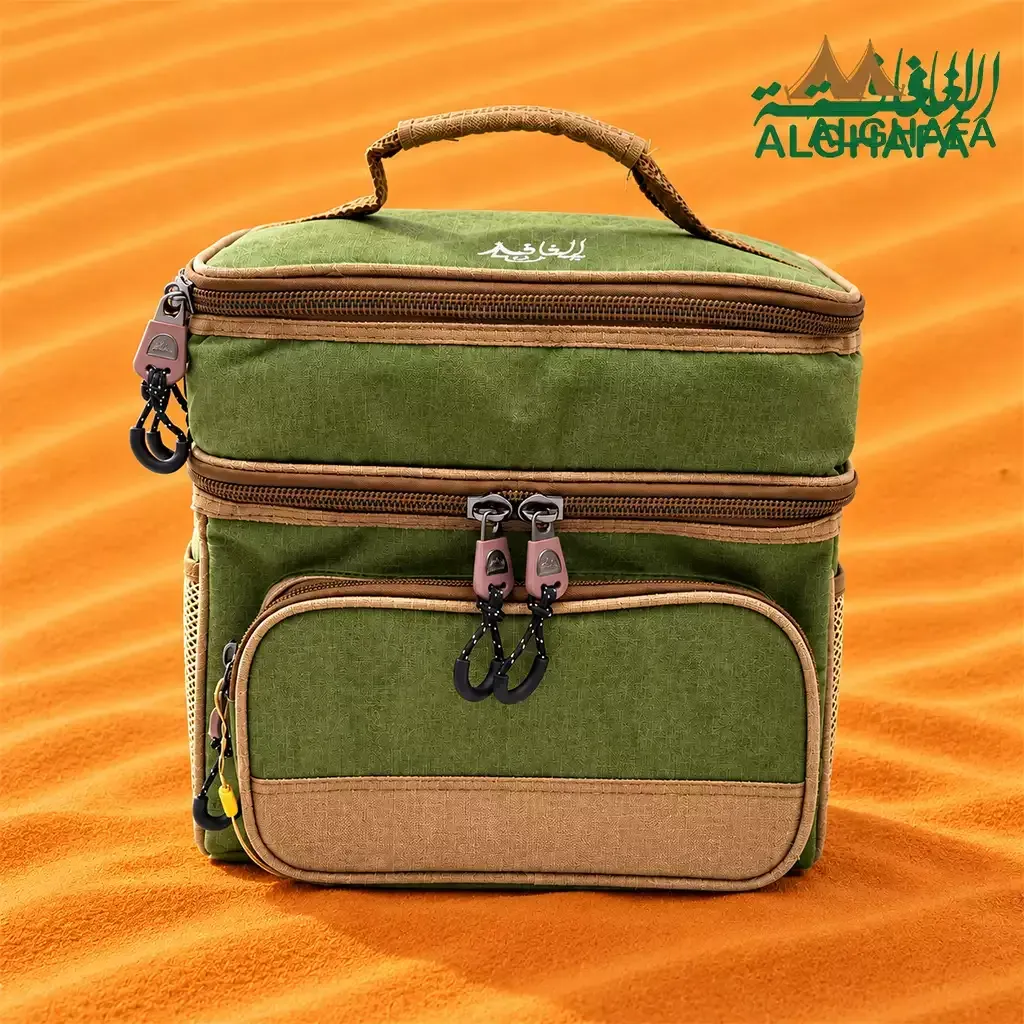 الغافة شنطة عزبة الأريام لون أخضر – حقيبة تنظيم وحفظ مستلزمات الرحلات البرية والتخييم – موديل GCB21
