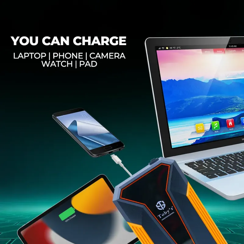  Toby's New X10 Multifunction Portable Car Jump Starter Power Bank 10000mah (37Wh)12v Emergency Charger