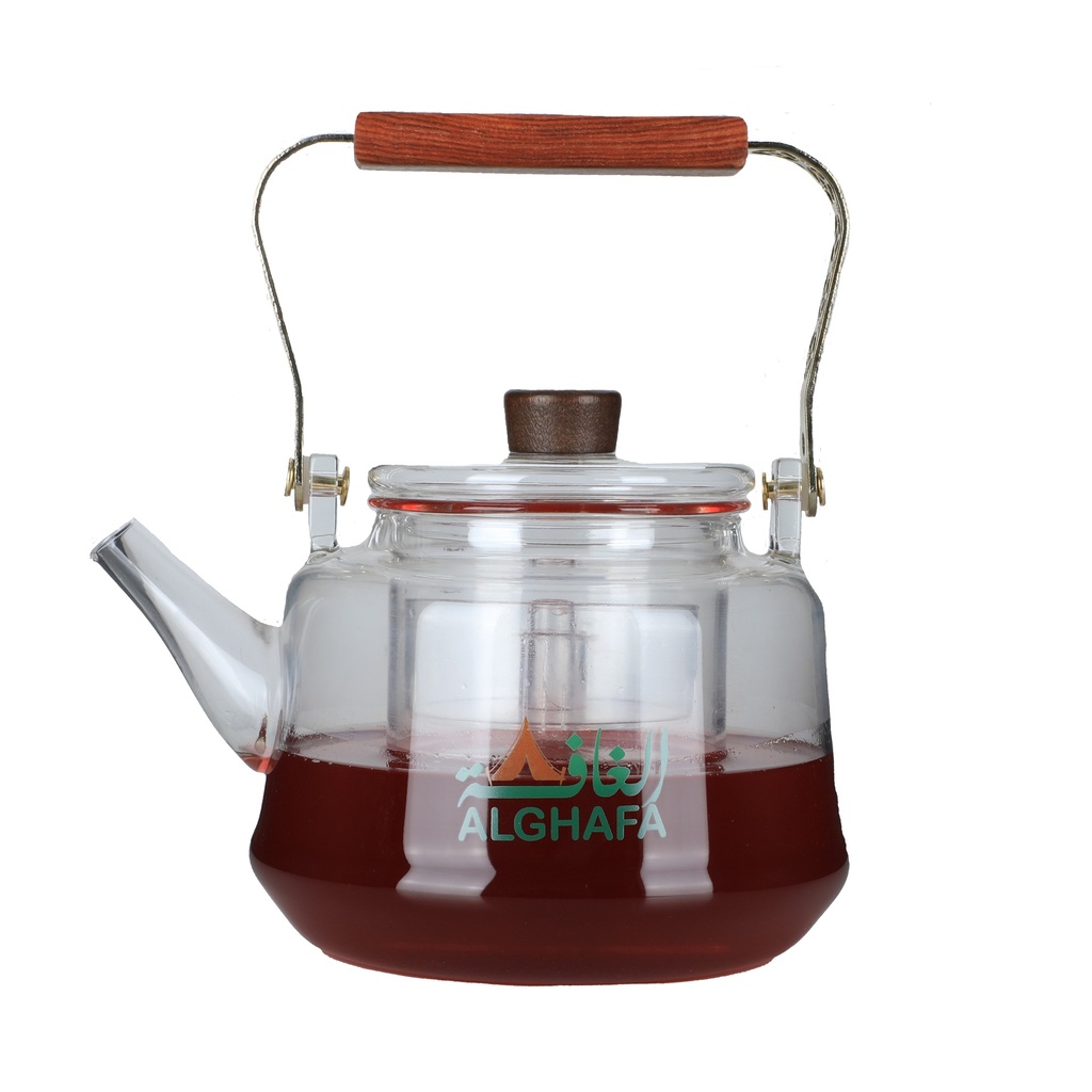 Al-Ghafa glass jug with gilded wooden handle, 1.150 litres