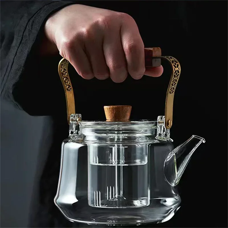Al-Ghafa glass jug with gilded wooden handle, 1.150 litres
