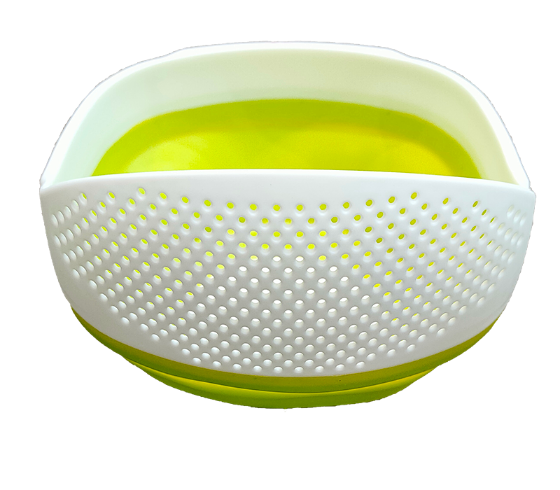 Silicone Dish with Collapsible Strainer Multi Colors