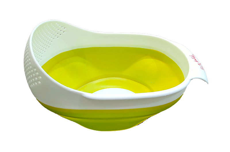 Silicone Dish with Collapsible Strainer Multi Colors